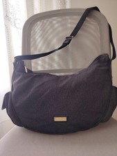 BORBONESE Tracolla Portofino Mezzaluna soft  Nero Grigio Tracolla Regolabile 