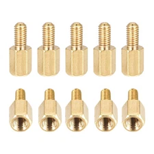 25Pack M3x6x6mm(DxHLxML) Brass Hex Standoff Male to Female Spacer Screw Nuts
