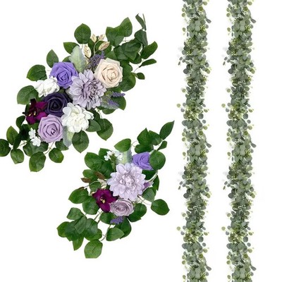 Wedding Arch Swag, White Pink Rose Eucalyptus Greenery Arrangement