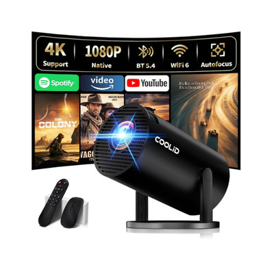 4K Mini Projektor WiFi 6 Bluetooth 180 Drehung Automatisch Kompatibel