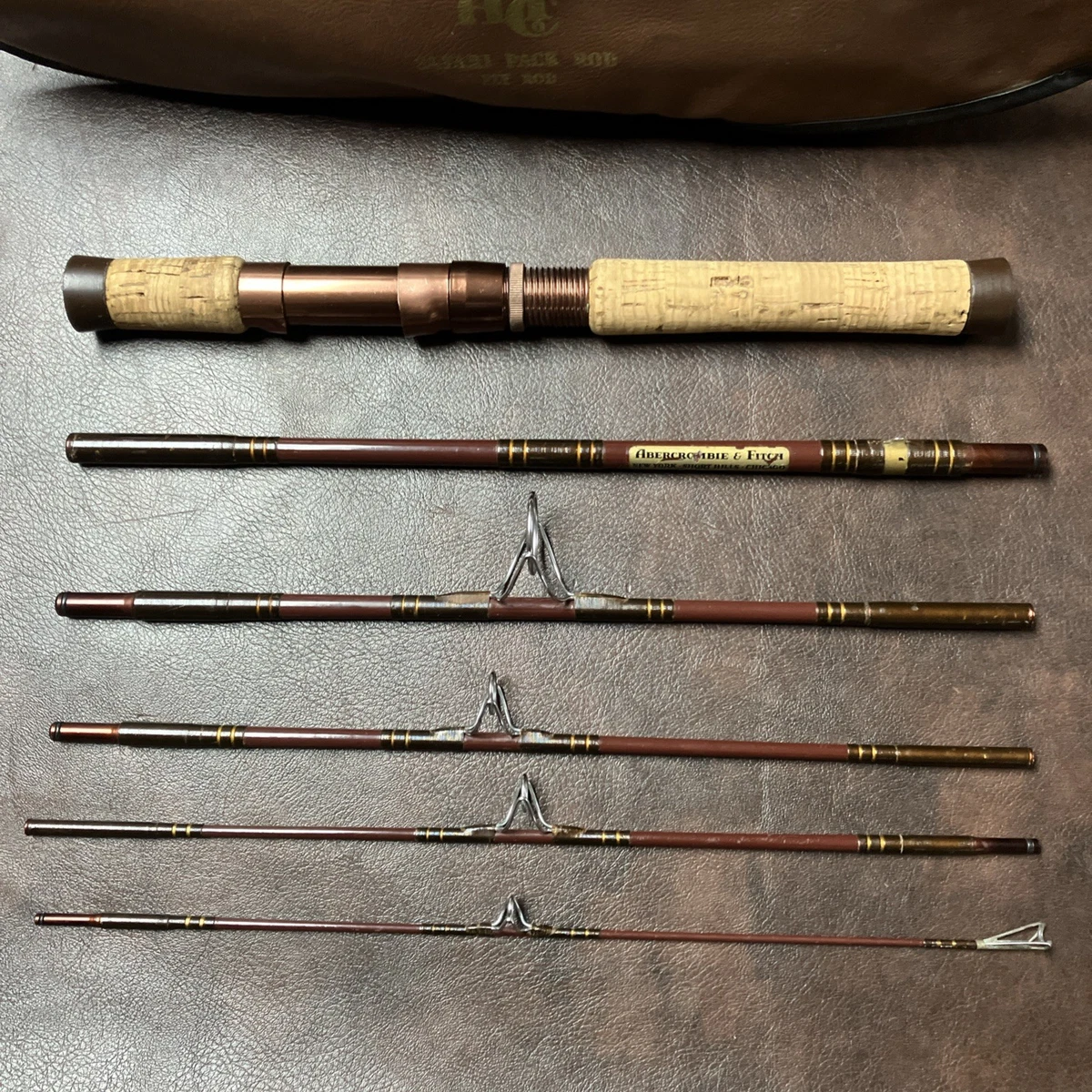 De colección Abercrombie & Fitch 6 Piezas Safari Pack Fly Rod con Estuche