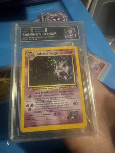 2000 POKEMON GYM HEROES SABRINA'S GENGAR HOLO #14 PSA 7