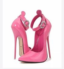 Decolte Rosse Vernice Tacco 16 Cm Sensuali Dettaglio Gioiello Elegante CF50831