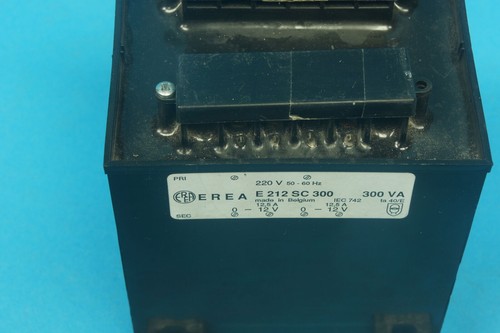 Erea E212SC300 single-phase isolating transformer 220 VAC/2x 12 VAC 300 VA - Afbeelding 2 van 2