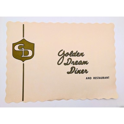 Vintage Golden Dream Diner and Restaurant Paper Placemat Plainfield NJ