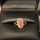 Vintage Sterling Silver Ring Red Cabochon Stone Southwestern Style Size 4