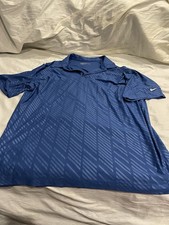 Nike DRI FIT Golf Polo Shirt Mens XL Blue Collared Tour Performance Short Sleeve
