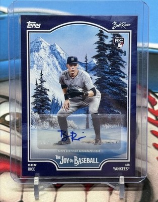 Ben Rice 2025 Topps Bob Ross Joy of Baseball Prussian Blue Auto /50 Yankees RC