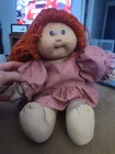 Cabbage Patch Kids Doll 1985 Xavier Roberts Red Hair Yarn Blue Eyes Pink outfit