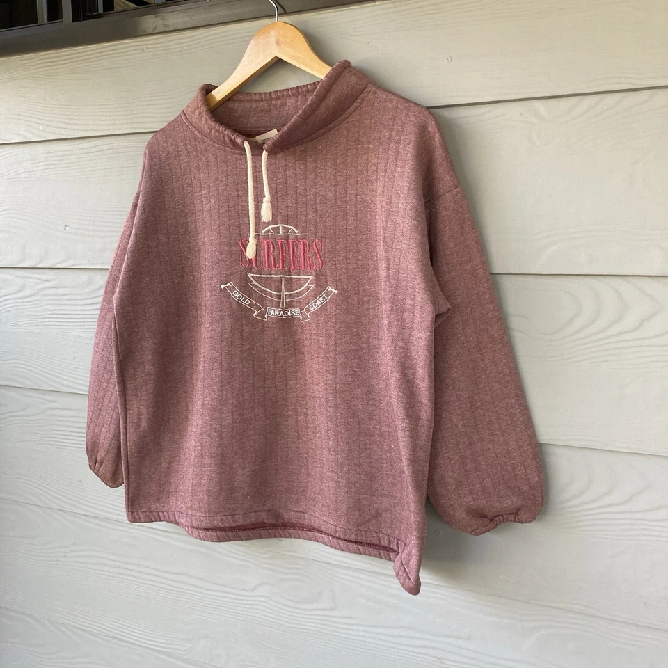 Vintage Surfer Gold Paradise Coast Sweatshirt Pullover Made In Australia Size M - Image 3 of 4