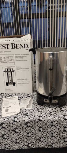 West Bend 33600 100-Cup Coffee Maker Commercial Urn Percolator Aluminum B