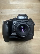 Nikon F4 35mm Pro Film Camera Body w/ MB-21 Battery Grip And 50mm 1.8 Lens