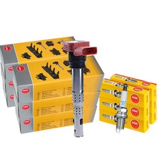 6x NGK Zündkerzen + Zündspulen für AUDI A4-A8 Q7 VW TOUAREG 3.0 V6 TFSI