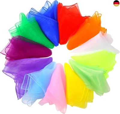 Fanshiontide 12 Stück Jongliertücher, 60x60cm Square Bunte Tanz Chiffontücher, K