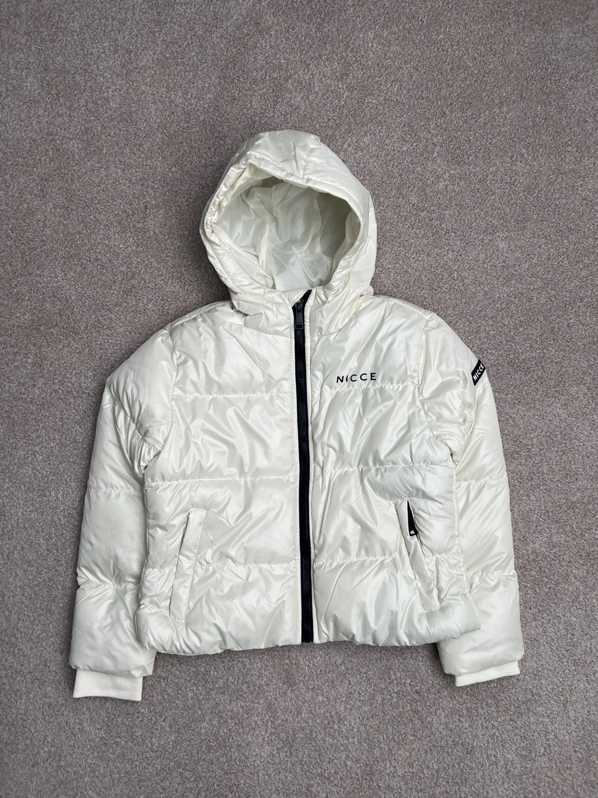 Nicce Unisex Girls Boys Winter White Puffer Jacket Size 15-16Years New with Tags