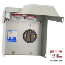 50 Amp Rv Outlet Box with Breaker, Rv Electrical Panel, UL 50A with Breaker