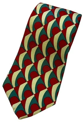 Vintage Kenneth Gordon NOLA Silk Necktie Hand-Printed & Hand-Sewn Modern Art EUC - Image 1 of 4