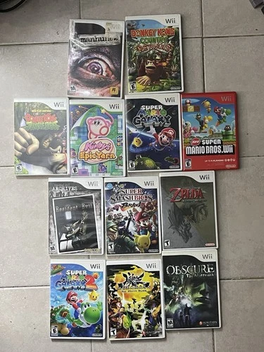 Lot Of 12 Nintendo Wii Games Bundle Mario, Kirby, Zelda