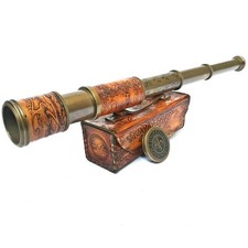 Nautical Handheld Pirate Brass Telescope with Box/Case,Sailor Home Decor Pira...