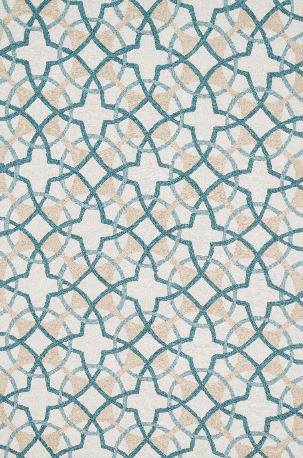 5'x7' Loloi Rug Francesca Polyester Ivory Teal Hand Hooked Transitional FC-42 5'x7' Loloi Rug Francesca Polyester Ivory Teal Hand Hooked Transitional FC-42