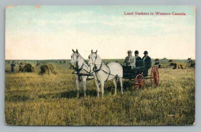 Land Seekers ~Western Canada ~ Antique Frontier PC Romanian ? Immigrant Message