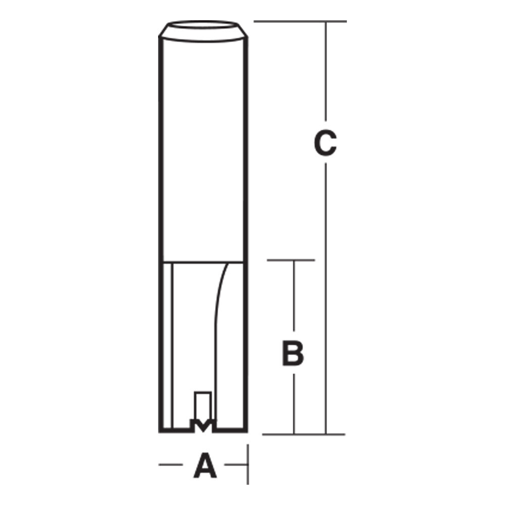 Carbitool 25mm 1/2" Shank TCT Carbide 2 Flute Straight Bit End Cut