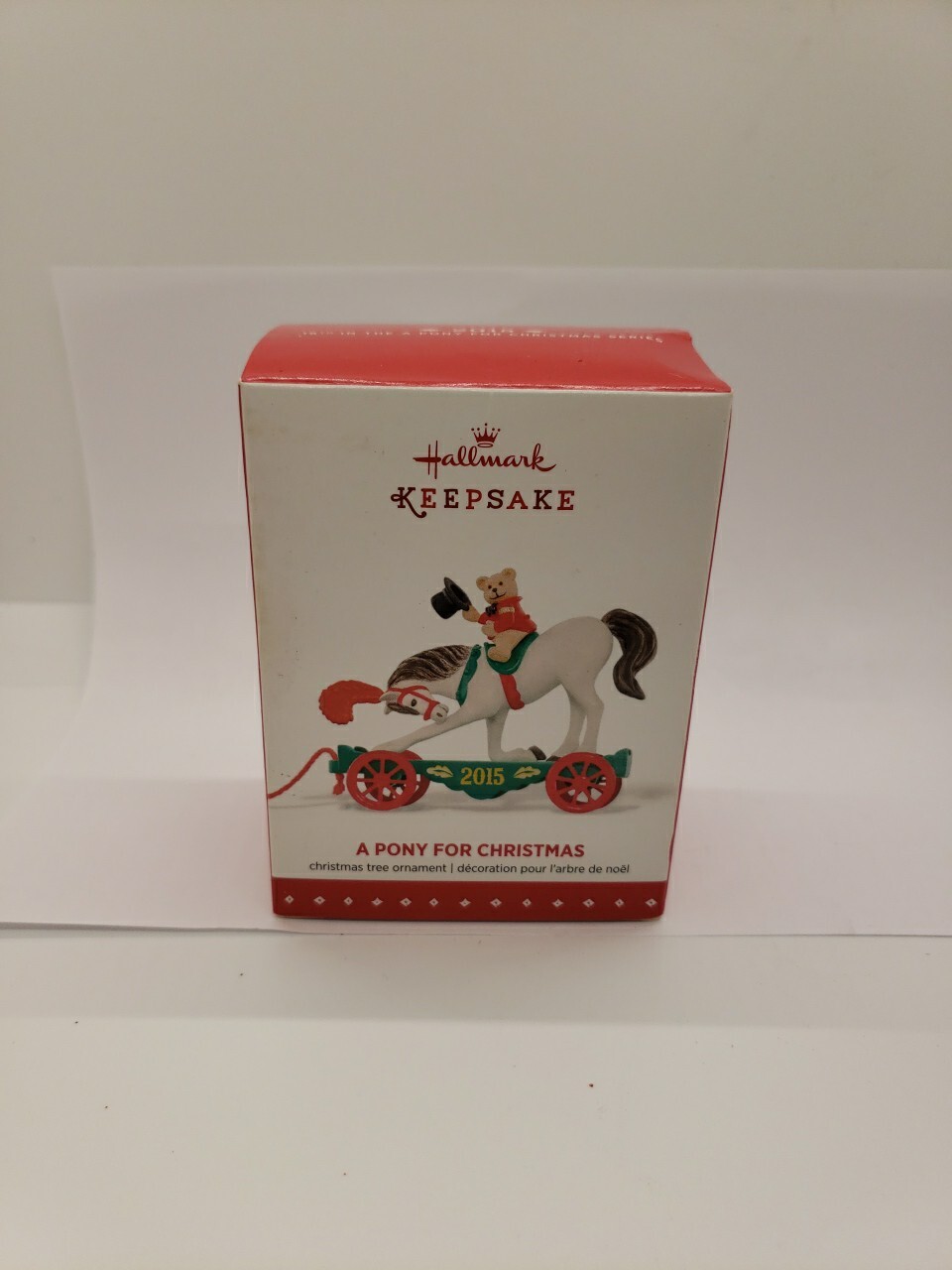 Hallmark Keepsake Ornamento Un Pony per Natale #18 Bianco Pony Bear Top Hat_AT