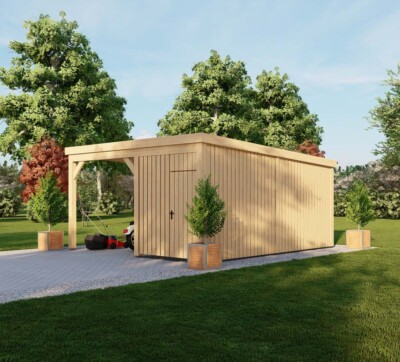 Carport mit Abstellraum Aralia, 5×6 m aus Leimholz
