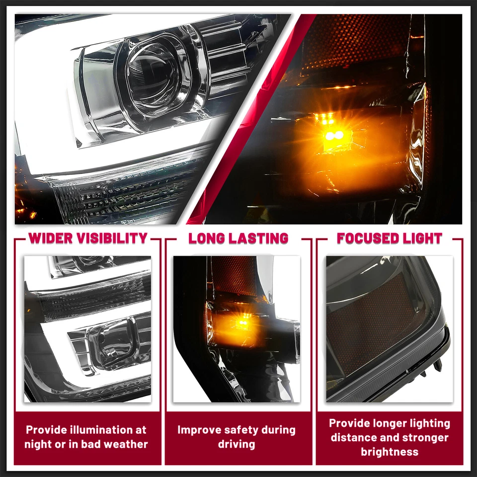 Faros proyectores tubo LED DRL para Ford F-250 F350 F450 Superduty 2008-2010 Foto 3 de 4