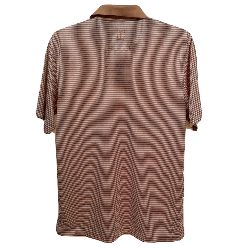 TEHAMA 男式中号条纹 Hang Em Dry 高尔夫 Polo 衫短袖 — 第 2/4 张图片