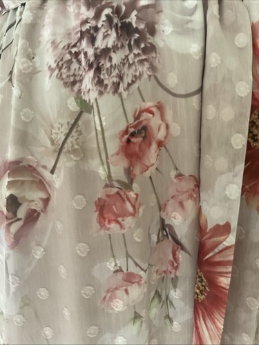 Dotti Size 14 NWT Maxi Dress High Front Ruffle Hem Flutter Sleeves Elastic Tie W - Picture 5 of 19