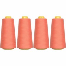 4 BIG CONES PORTLAND ORANGE SERGER SEWING THREAD 2750 YD TEX 27 40S/2- THREADART