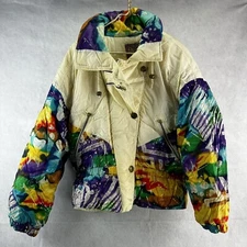 Vintage 1980s East West Jacket Coat Parka Color Ski Winter Snowboard Batwing