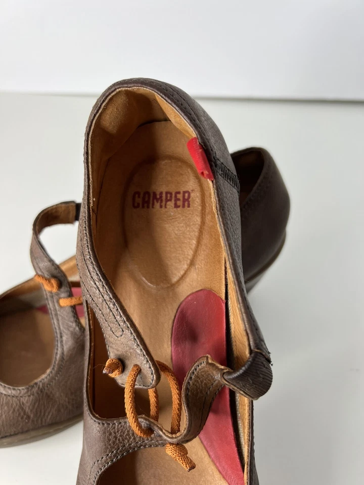 Camper Brown Leather Mary Jane Heeled Shoes Size EU 40 US 10 - Image 2 of 4