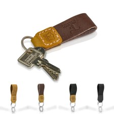 Keychain From Fair Trade Genuine Leather, Handmade IN Dark Brown  Braun