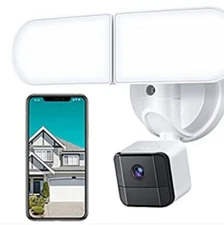 Security Camera Outdoor Home 1080P Floodlight PIR Motion Dection