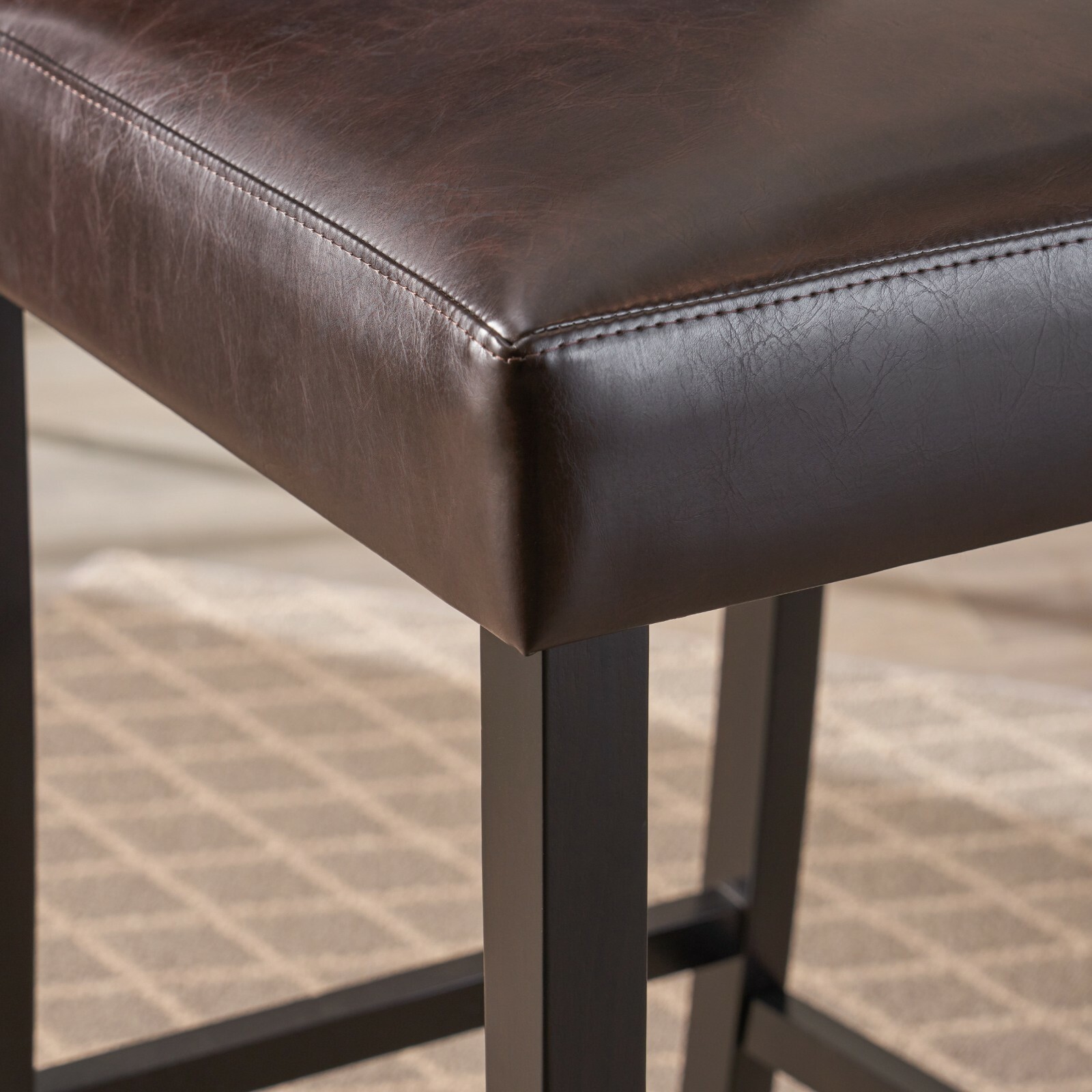Auburn 30Inch Brown Leather Backed Barstool (Set of 2) 849114921036 eBay