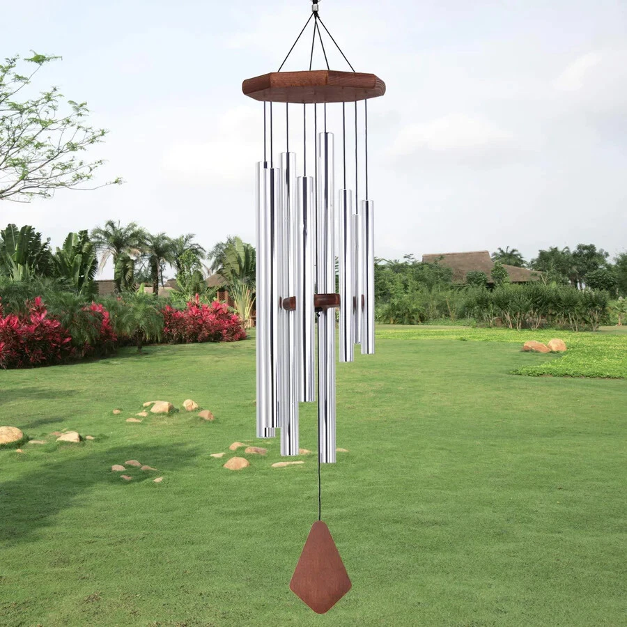 Campanas de viento grandes de 35 pulgadas bajo afinado tono profundo melodía calmante colgante al aire libre Foto 3 de 4