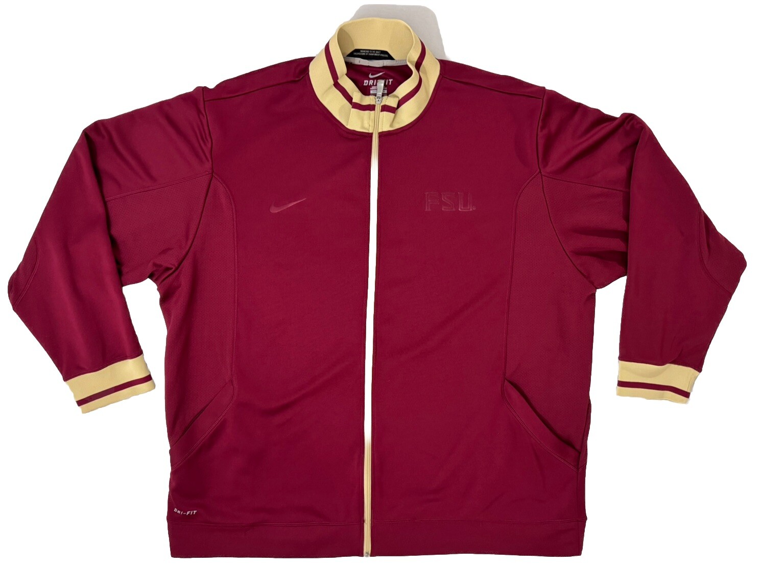 Mens Nike Dri-Fit Florida State Seminoles FSU Full Zip Track Warmup Jacket 3XL