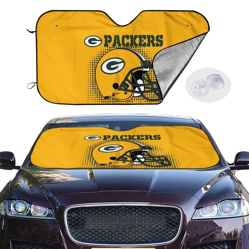 Green Bay Packers Car Windshield Sunshade Helmet Style Car Sunshade Heatproof