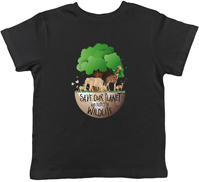 Save Our Planet Protect Our Wildlife Kinder Kids T-Shirt Jungen Mädchen