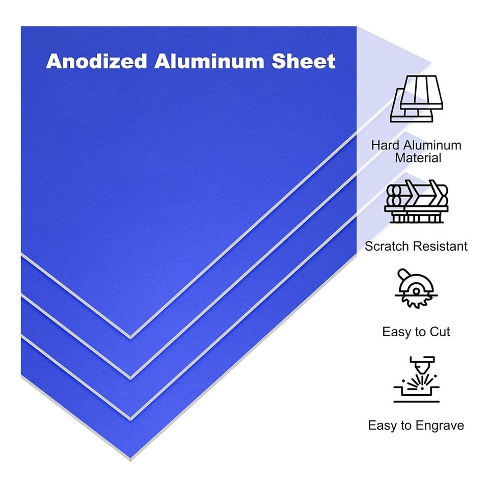 7x5x1/32inch Anodized Aluminum Sheet, 10Pcs Metal Rectangle Aluminum