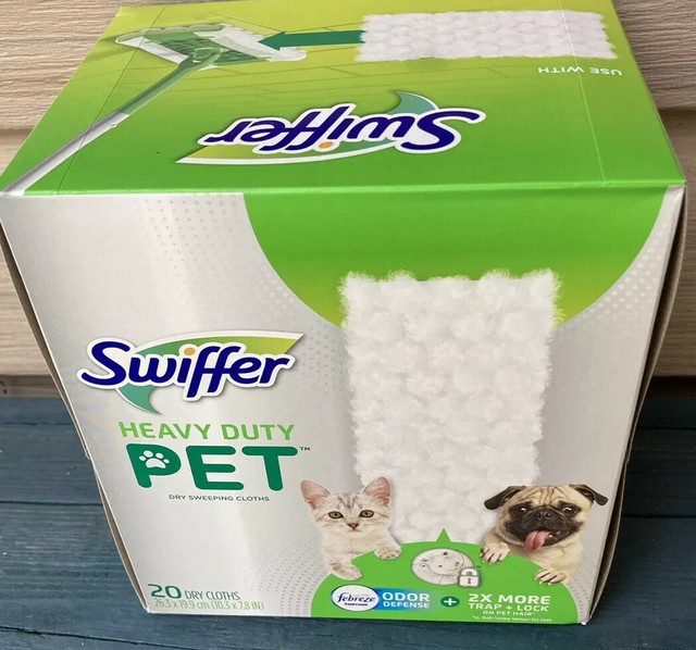 Swiffer Heavy Duty Pet Dry Sweeping Cloth Refills with Febreze Odor