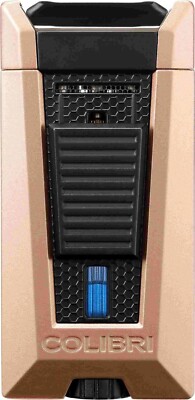COLIBRI *STEALTH II* 3 FLAME JET CIGAR LIGHTER / ROSEGOLD - BLACK **NEW IN BOX**