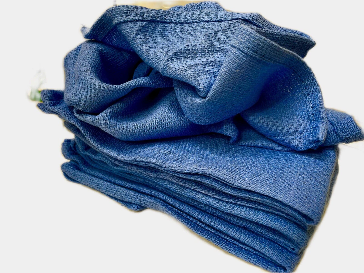 12 PREMIUM BLUE HUCK TOWELS GLASS CLEANING JANITORIAL LINTLESS SURGICAL  TOWELS!!