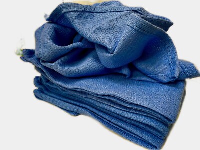 6 PREMIUM BLUE HUCK TOWELS GLASS CLEANING JANITORIAL LINTLESS SURGICAL TOWELS!!
