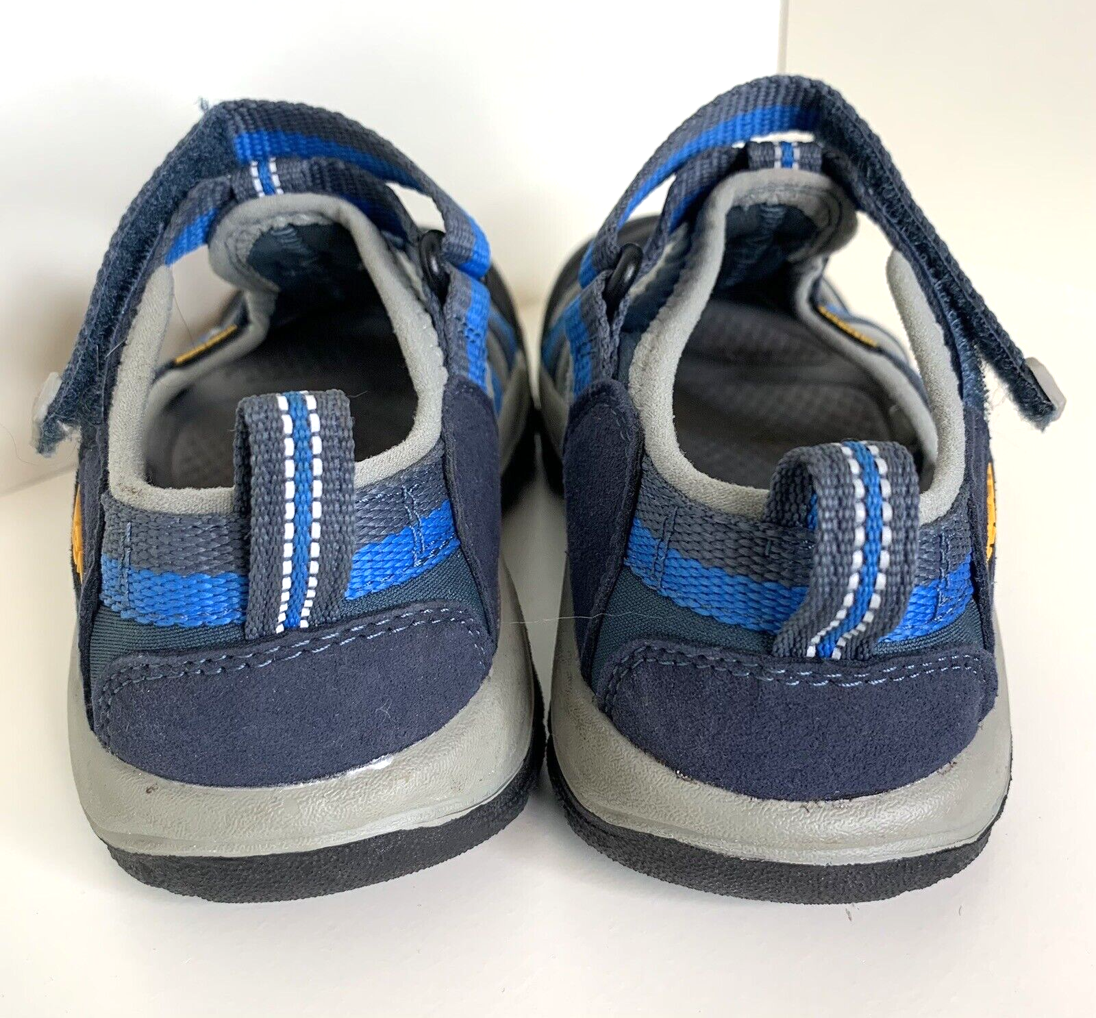 Scarpe Keen Boys US taglia 1 blu grigio Newport Hook Loop sandali escursionismo euro 32 33