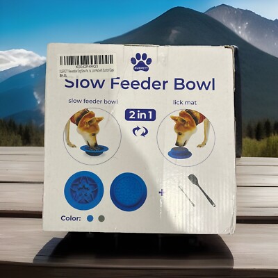 SLOW FEEDER 2&1 BOWL with Star Maze Suction Cup And Cleaning Brush + Scraper 