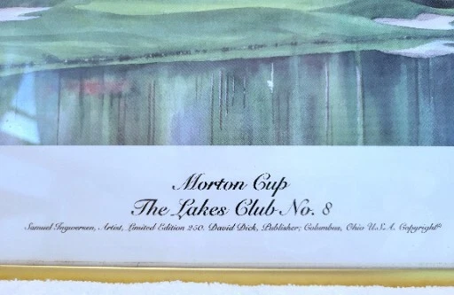 Copos colecionáveis Samuel Gengersen estampa golfe Morton Cup assinado numerado leitura - Imagem 4 de 4