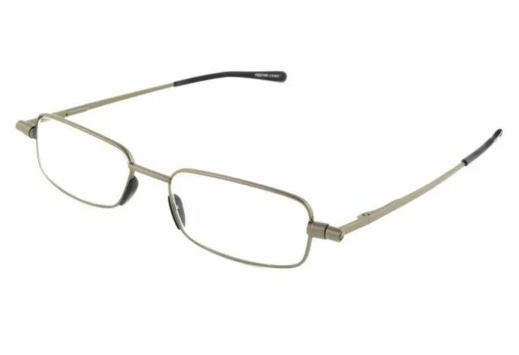 Foster Grant Fold Flat Reading Glasses GAVIN GUN with Hard Case +2.50
